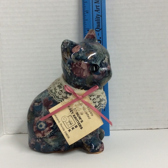VTG Kozy Kritters by Num’s Decoupage Floral kitten - Picture 13 of 15